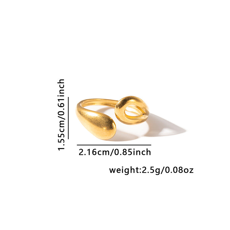 Wholesale Titanium Steel Gold Men' s and Women' s Luxury Adjustable Ring