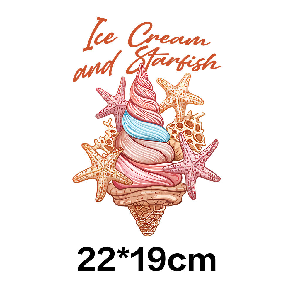 Wholesale 10pcs Summer Tropical Ice Cream UV DTF Ready to Press Transfers Wraps