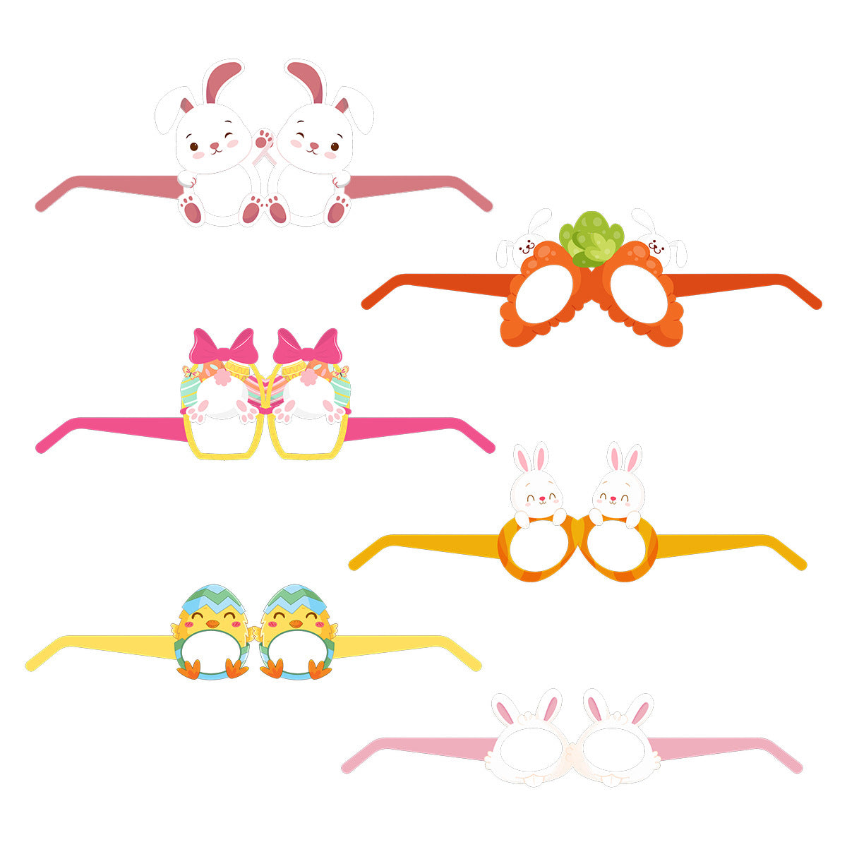 Wholesale Easter  Dress Up Photo Paper  Rabbit Egg Glasses