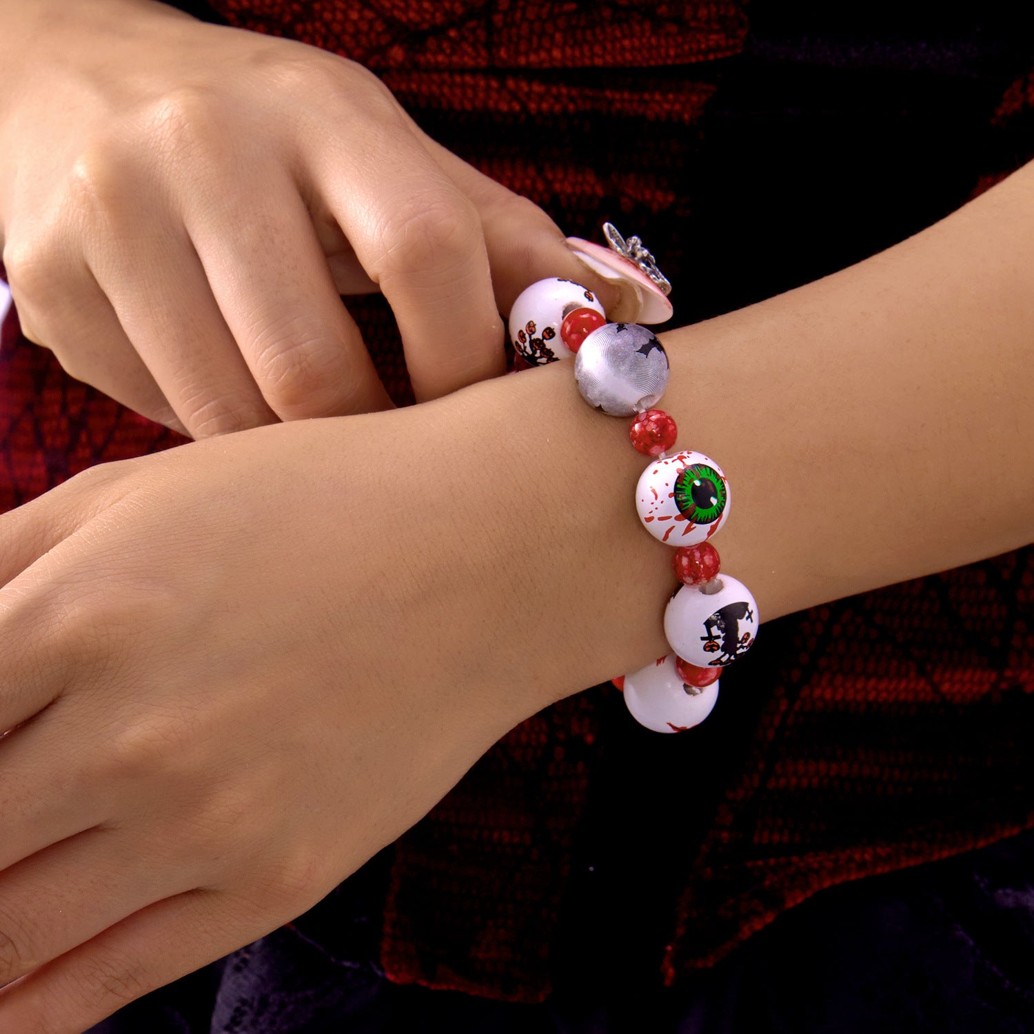 Wholesale Halloween Gothic Wooden Bead Necklace Bracelet