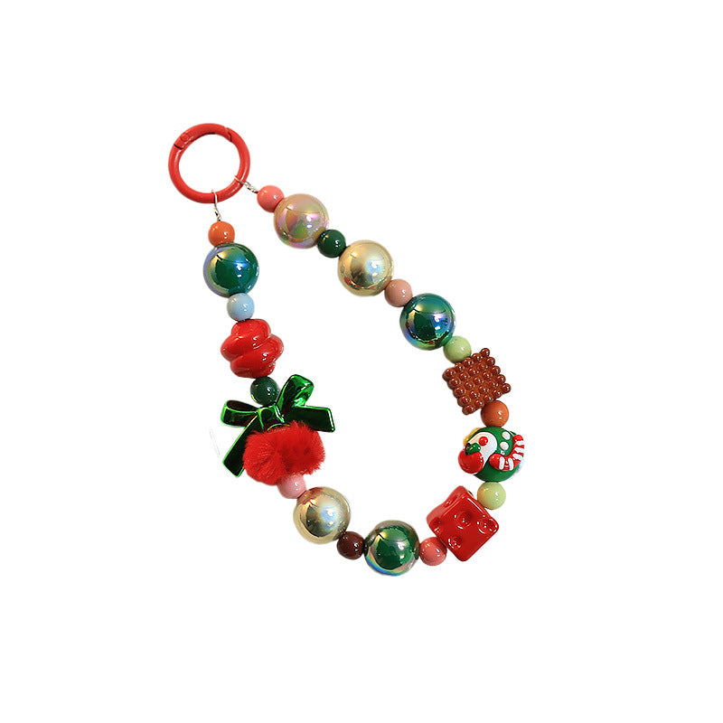 Wholesale 10pcs Christmas Beaded Keychain