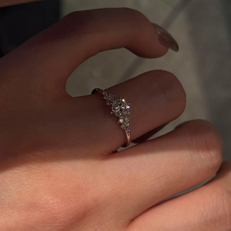 Wholesale Daughter Gold Flash Zircon Ring Light Luxury Ring