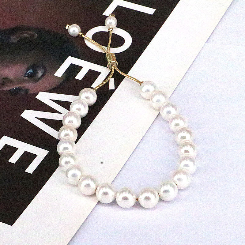 Brazalete ajustable de perlas de agua dulce natural al por mayor