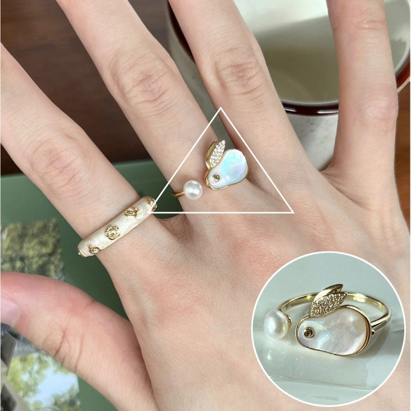 Anillo de cuentas de arco iris plateado al por mayor