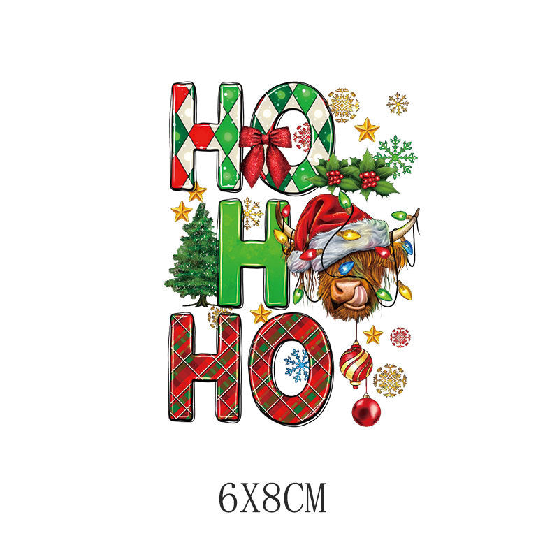 Wholesale Cartoon Christmas tree letter heat transfer   UV DTF Ready to Press Transfers Wraps