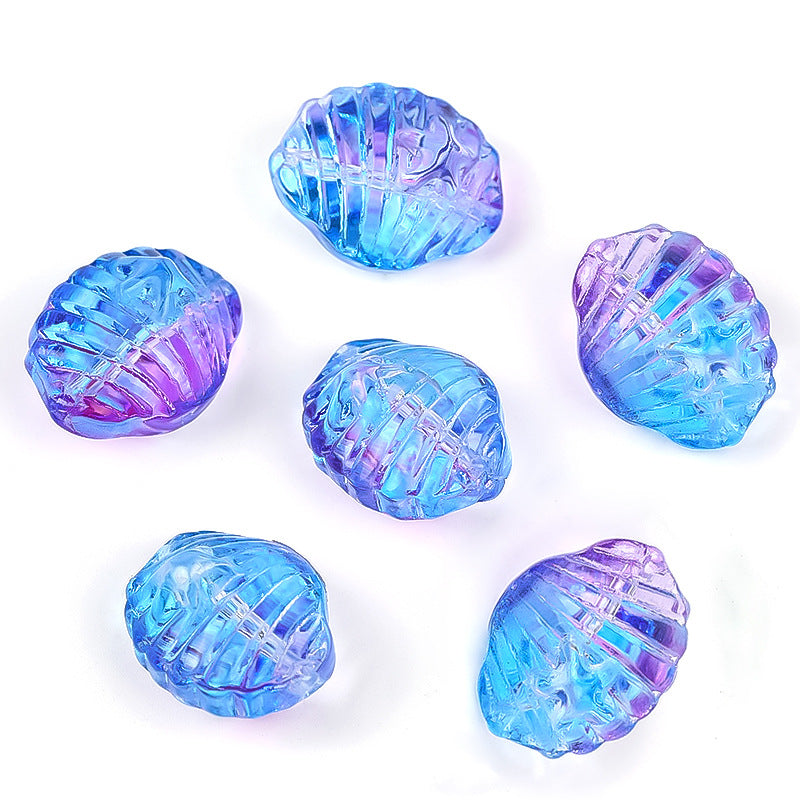 Wholesale 100pcs Three-dimensional Double-sided Starfish Glass Beads Transparent Horizontal Hole Diy Bracelet Beads