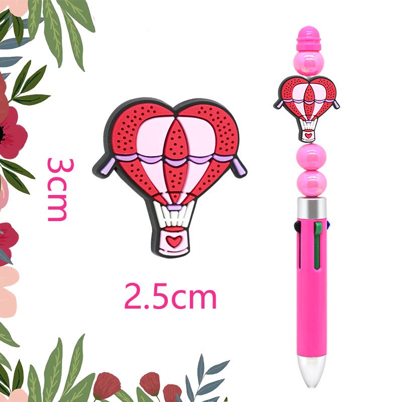 Wholesale Random100pcs LOVE  Beads Soft Rubber Focal Beads   Valentine' s Day