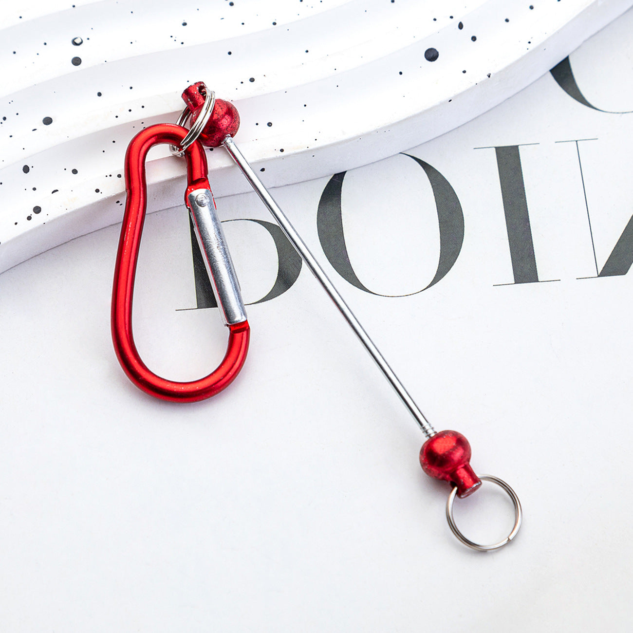 Wholesale 500psc Beadable Metal Hook Keychain