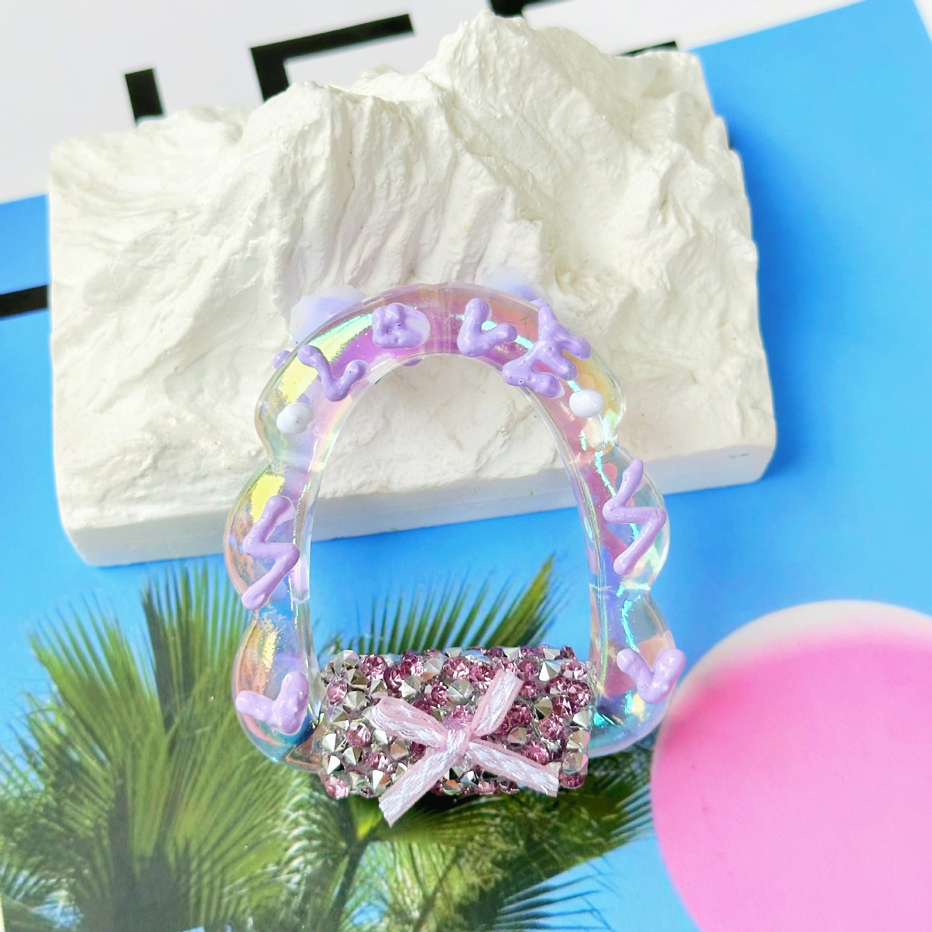 Wholesale 5pcs 3mm Full Diamond Flower Photo Frame Special Shaped Hand-painted Beads