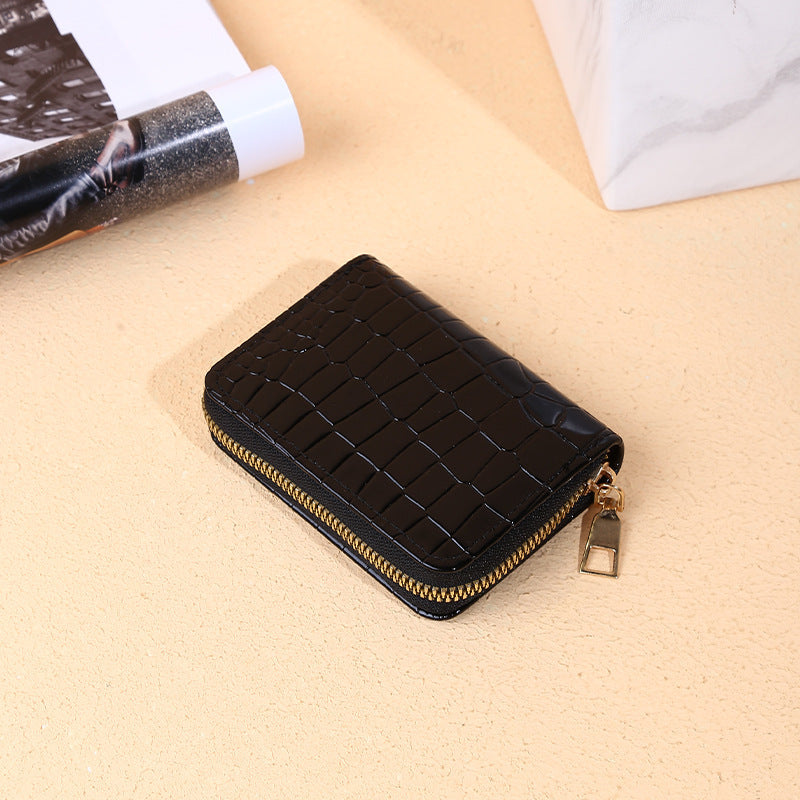 Patrón de cocodrilo mayorista 9 ranuras para cartas PU billetera