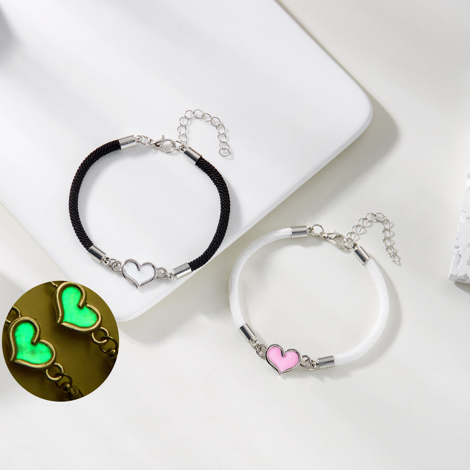 Wholesale  Luminous Bracelet Luminous Hand Rope Valentine' s Day Gift suit