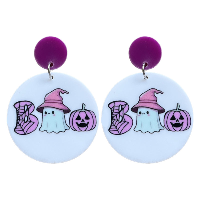Pendientes acrílicos de 2Pairs/Pack Halloween Halloween