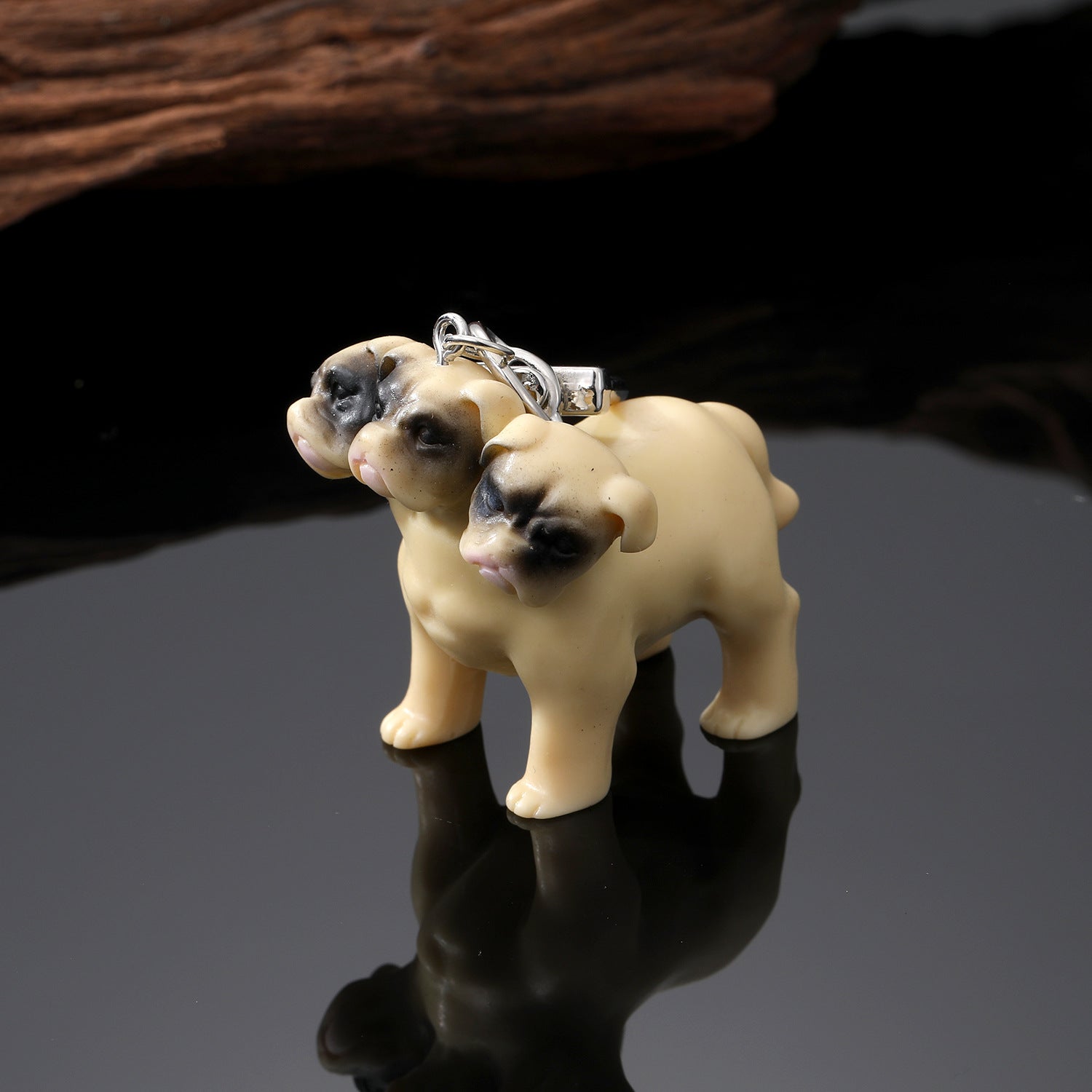 Wholesale PVC Three Head Simulated Animal Keychains