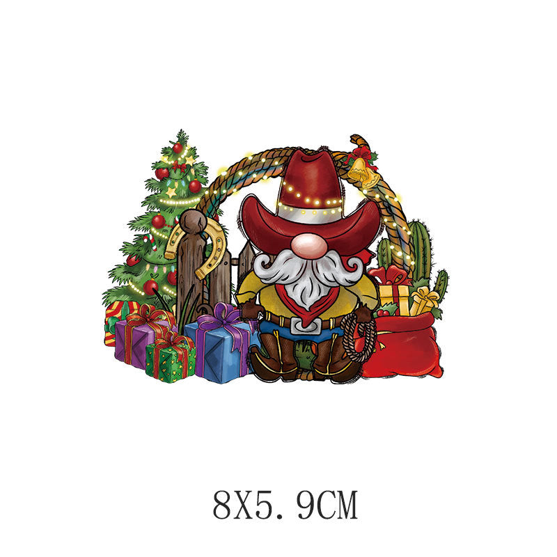 Wholesale  5pcs/pack   Children' s Cartoon Christmas Heat Transfer Stickers   UV DTF Ready to Press Transfers Wraps