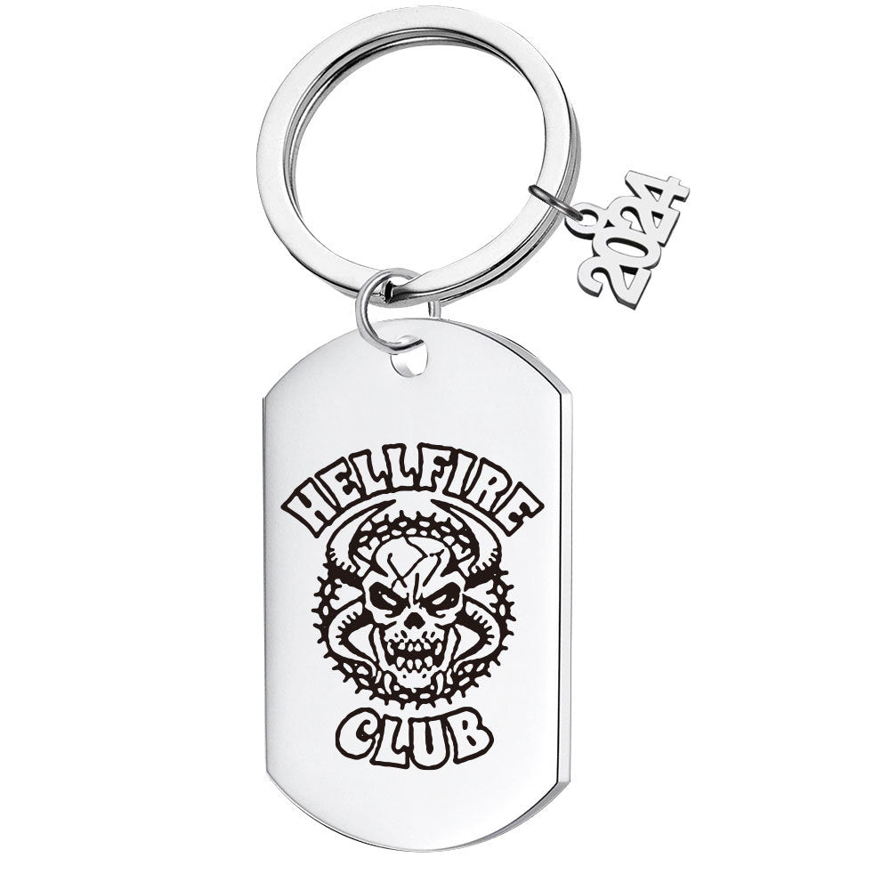Wholesale Devil Patterned Stainless Steel Keychains
