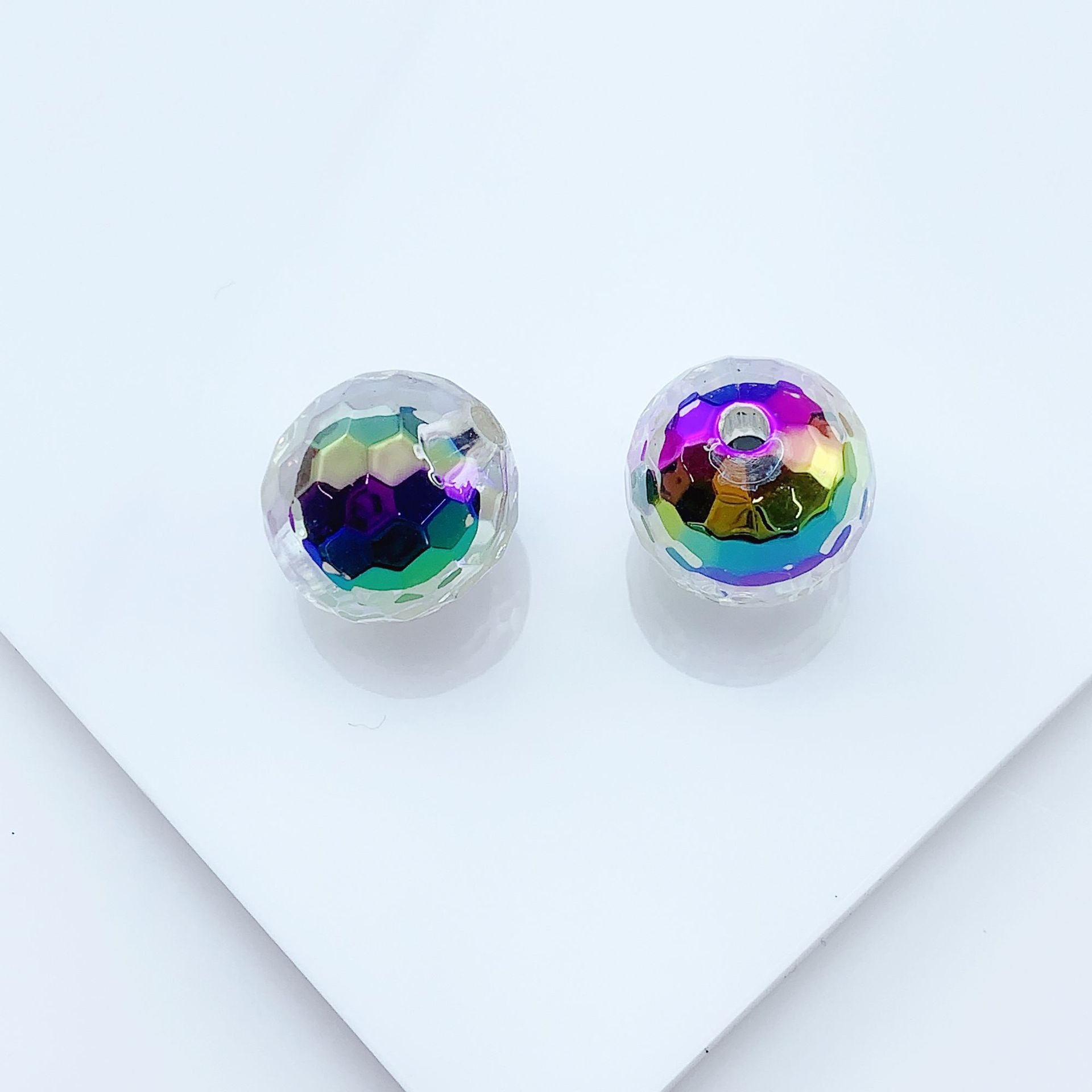 Wholesale of 10PCS Acrylic UV Coated Dark Series Straight Hole Beads