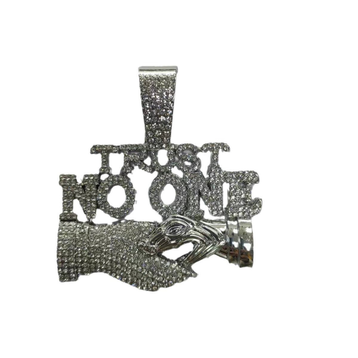 Wholesale Hip Hop Letter TRUST NO ONE Pendant Men's Alloy Cuban Chain