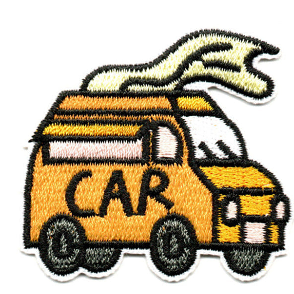 Wholesale Cartoon small car and bus embroidered patch