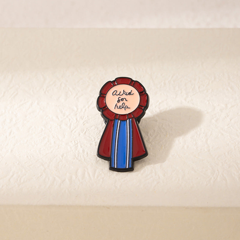 Wholesale Colorful Alloy Enamel Letter Badge Brooch