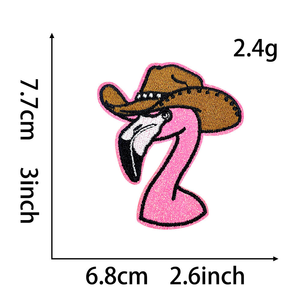 Wholesale Iron On DIY Embroidery Patches Flamingo Ice Cream Octopus Trophy Bow For Clothing Fashion Accessory
