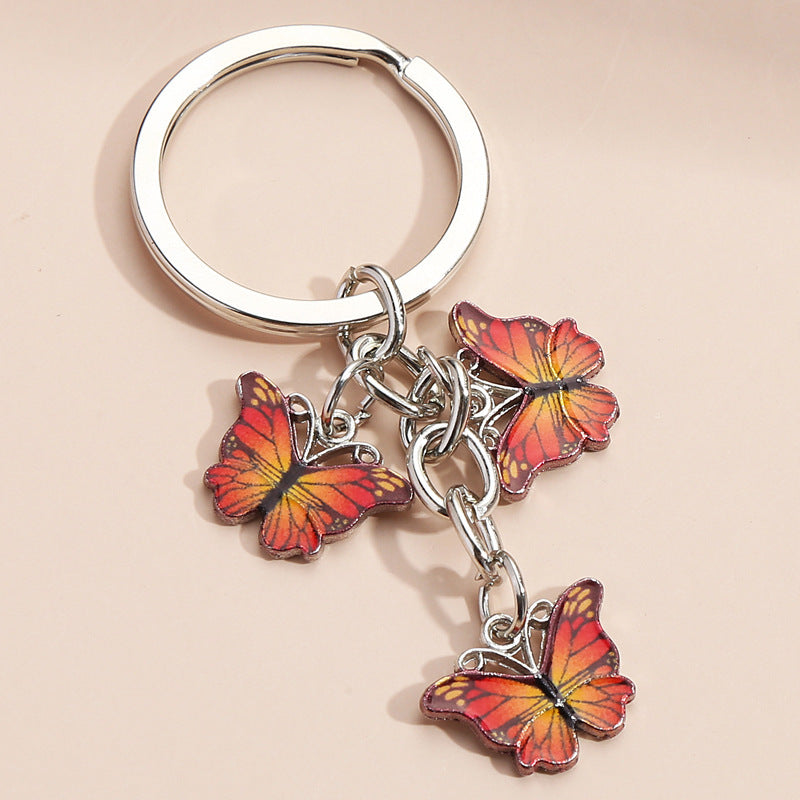 Wholesale Zinc Alloy Colored Butterfly Keychains