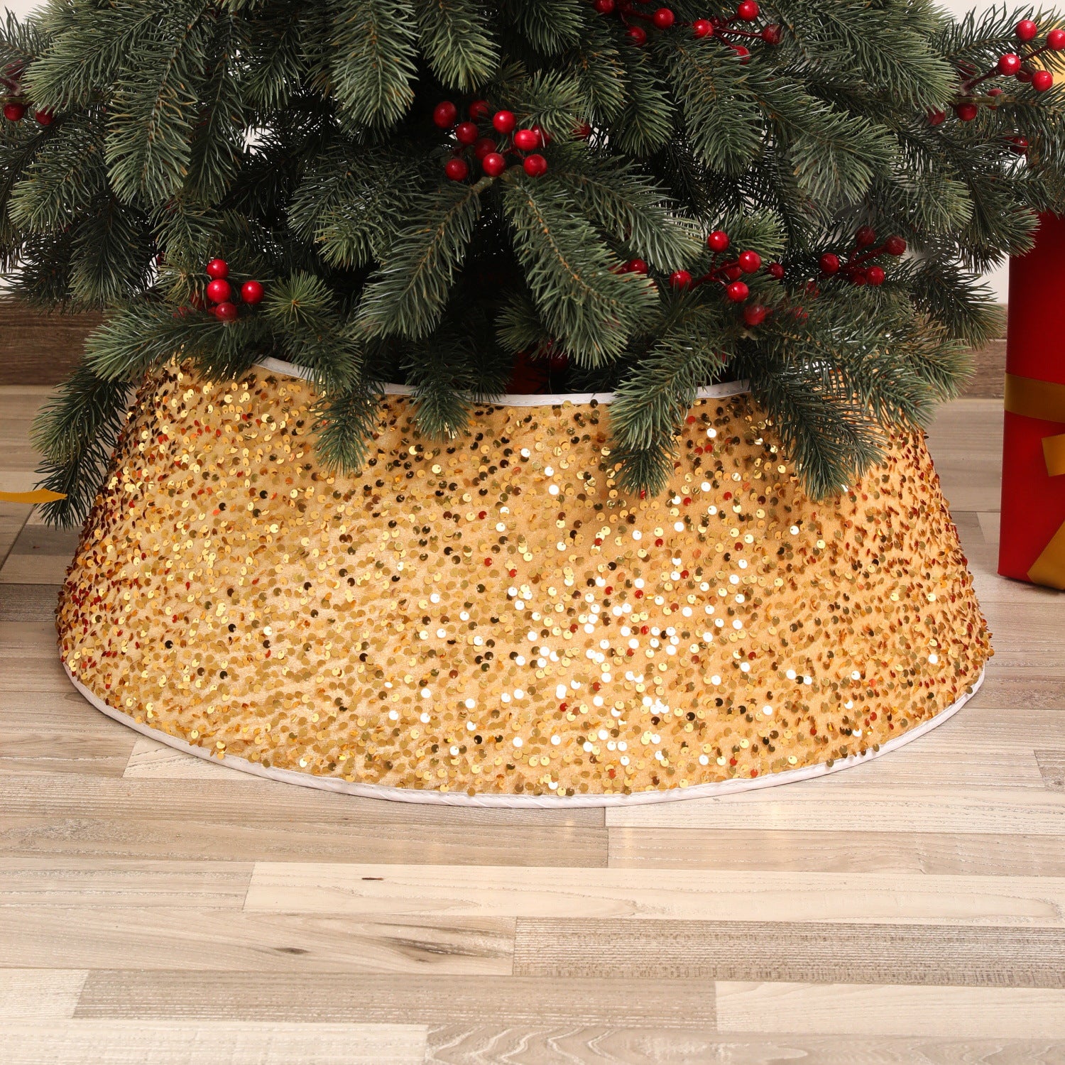 Wholesale Fabric Christmas Tree Skirt Base decoration Props
