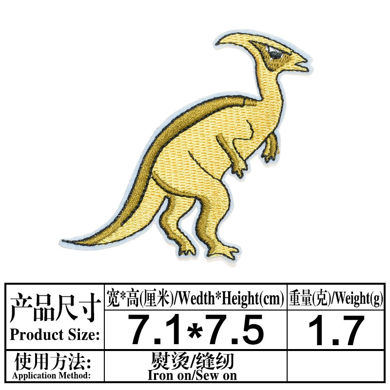 Wholesale Trendy Dinosaur Embroidered Twill Patch T Rex Sew On Applique For Clothing Towels DIY Craft Gift