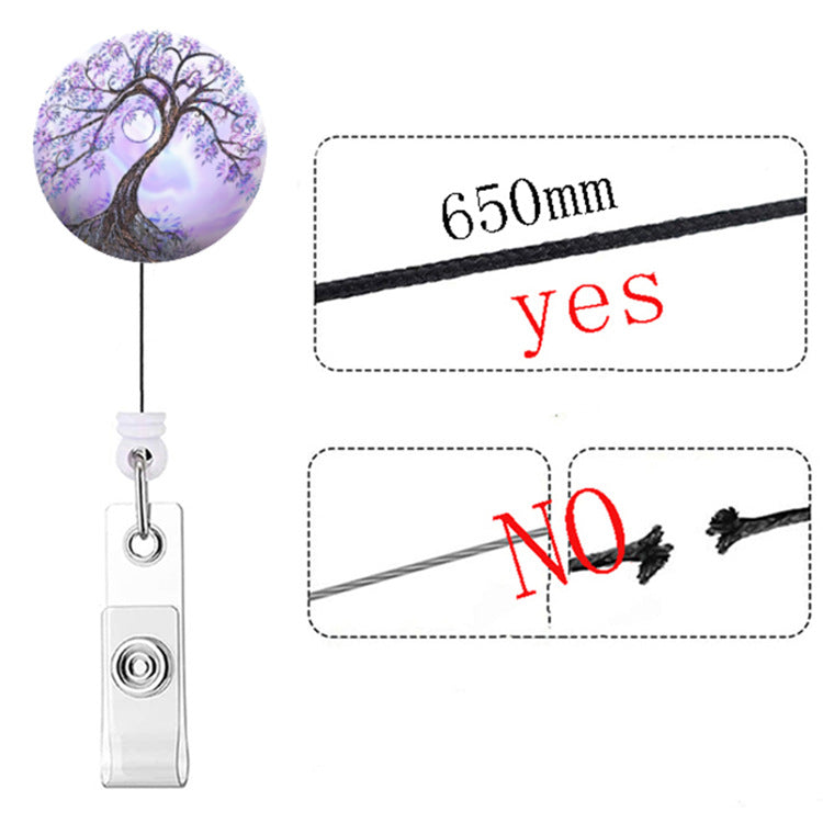 Wholesale Badge Reels ABS Tree of Life Retractable Keychain