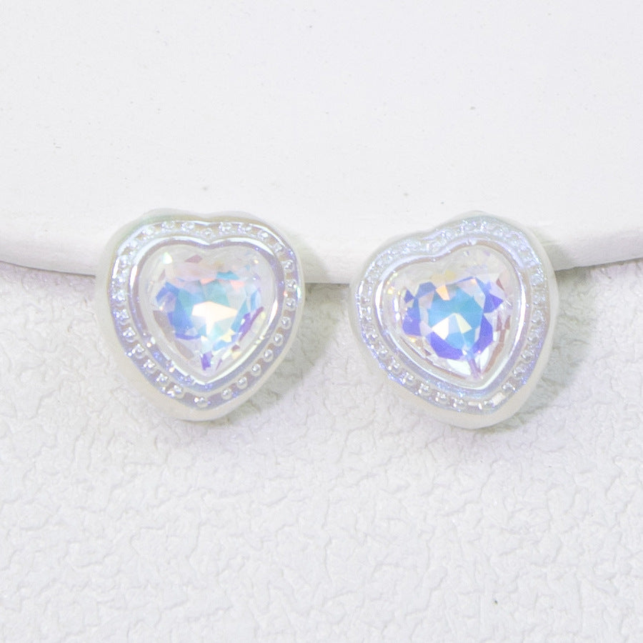 Wholesale 10pcs Colorful Sweet Diamond Love Fantasy Straight Hole Beads