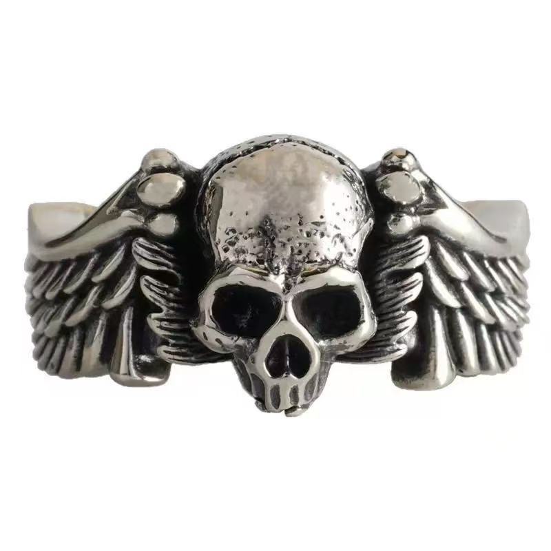 Wholesale Vintage distressed skull men's ring
