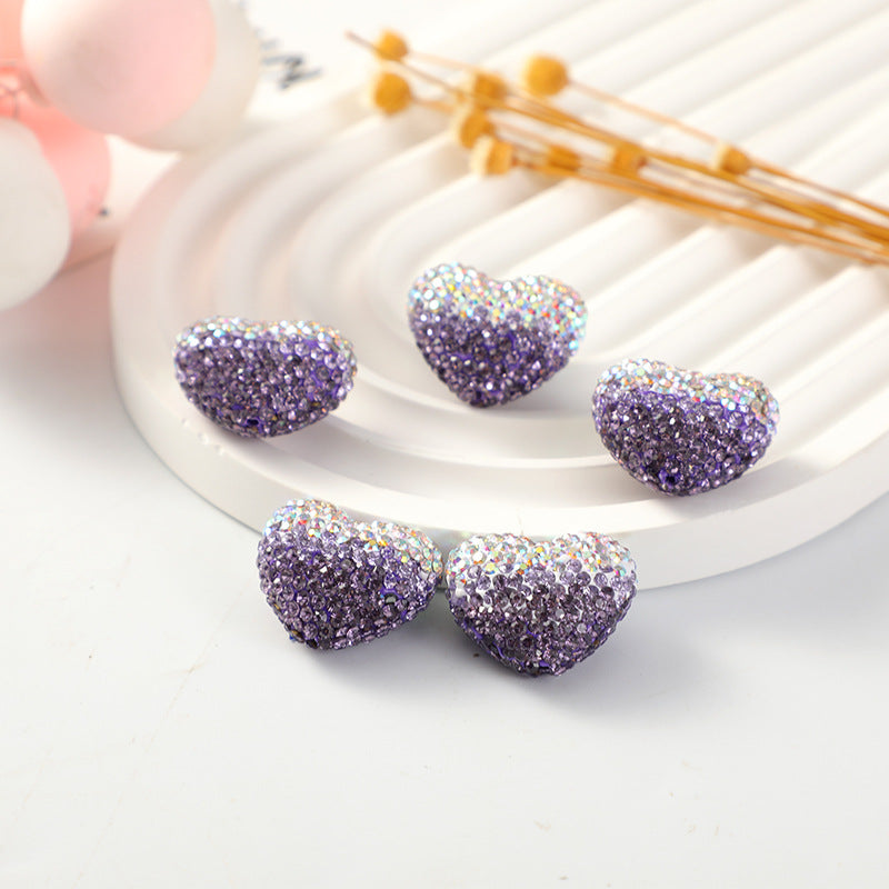 Wholesale 50PCS Valentine's Day Gradient Love DIY Rhinestone Beads
