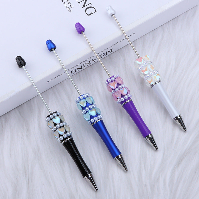 Wholesale 50pcs DIY Love Diamond Pearl Inlaid Beaded Ballpoint Pen