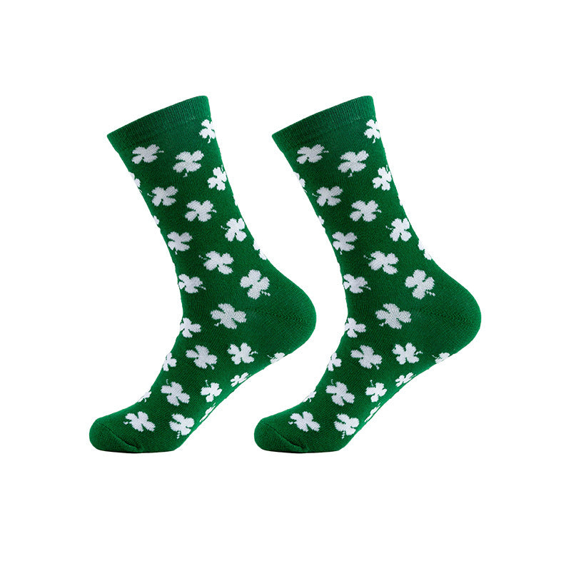Wholesale England Clover Series Knitted Jacquard Cotton Socks