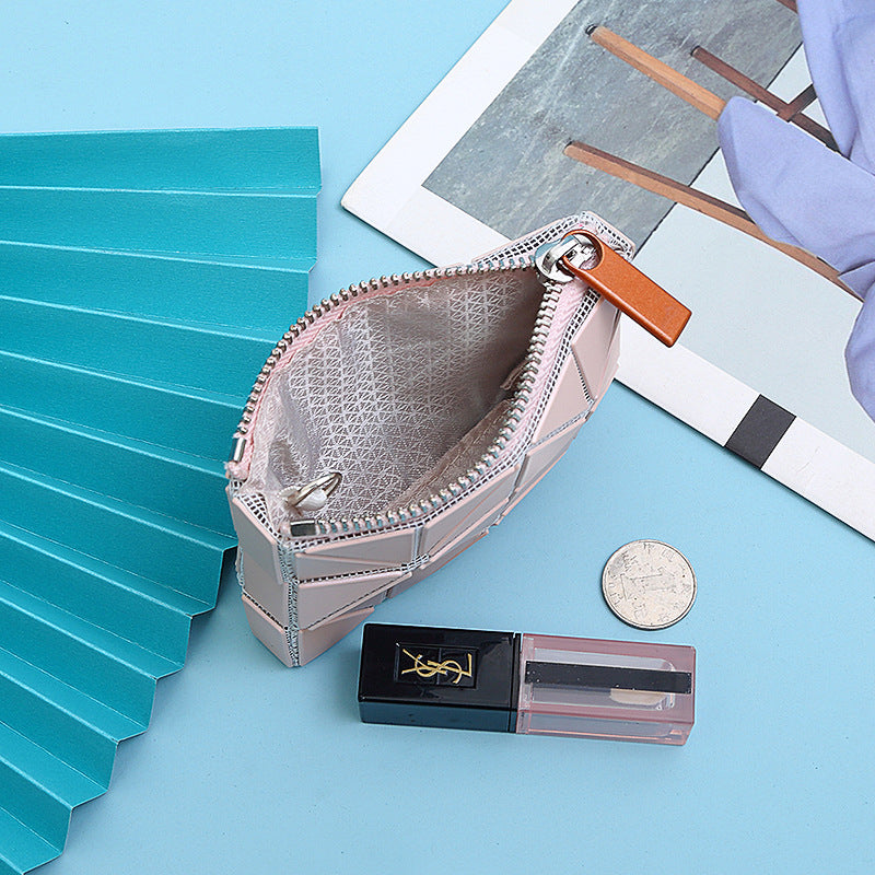 Wholesale Frosted Zipper Card Holder Diamond Mini Wallet