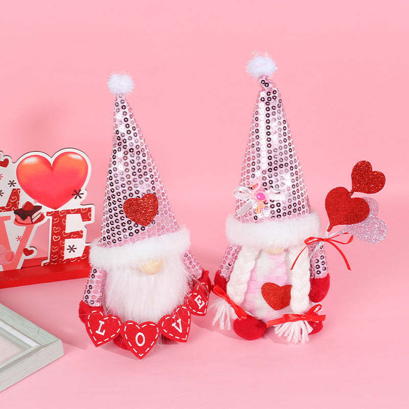 Wholesale Valentine's Day Sequin Fabric Figurines