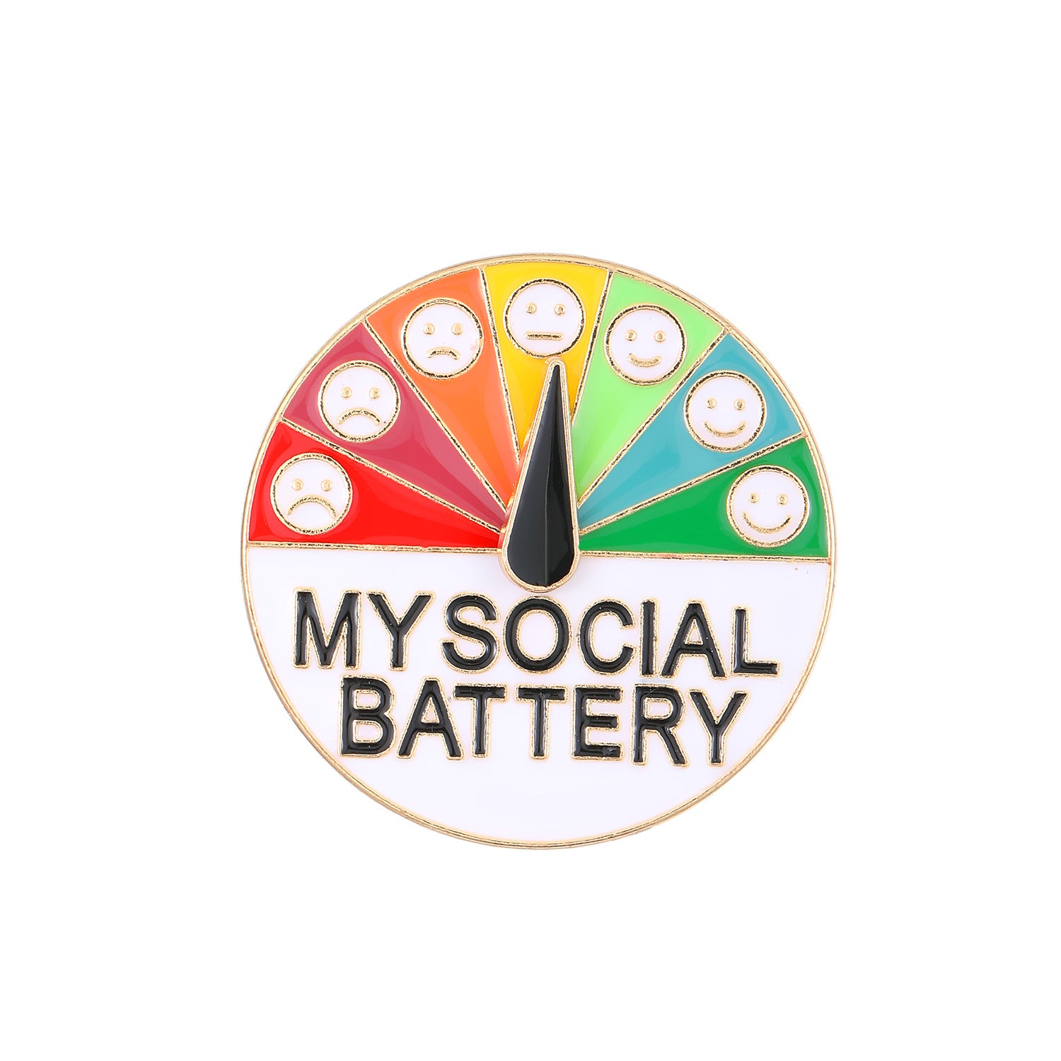 Wholesale Mood conversion brooch expression management social badge rotating metal versatile accessories