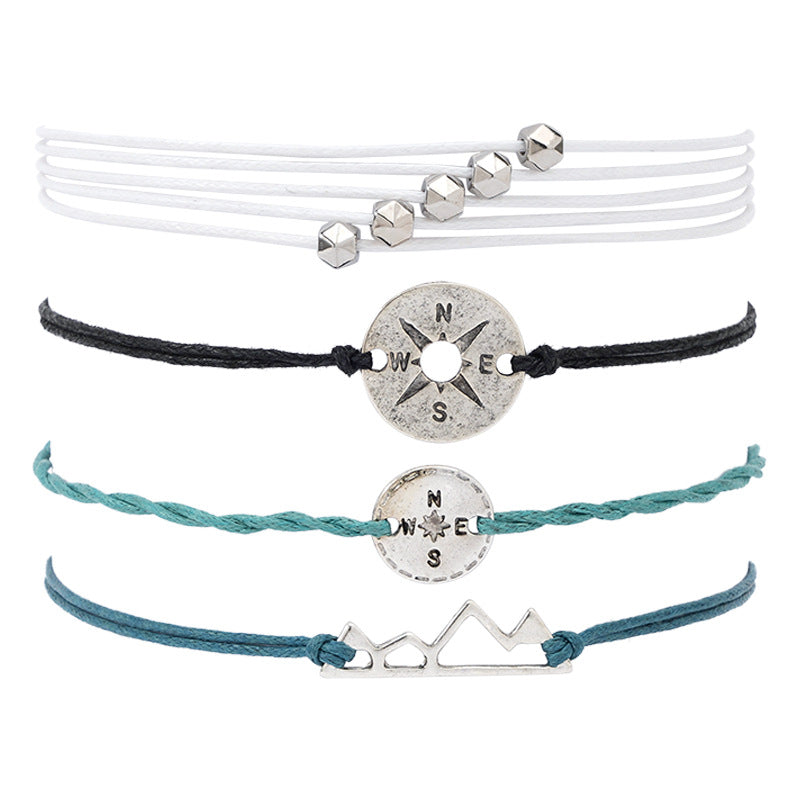 Wholesale Handwoven Turtle Wave Sunflower Chrysanthemum Alloy Bracelet