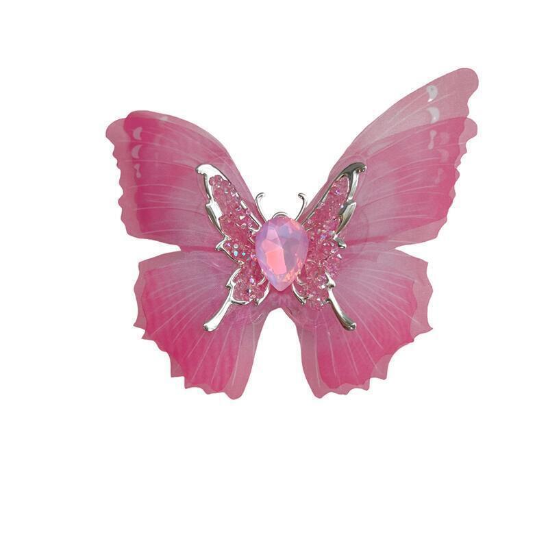 Wholesale  2pcs Big Butterfly Acrylic Alloy Adhesive Drill Handmade Through Hole