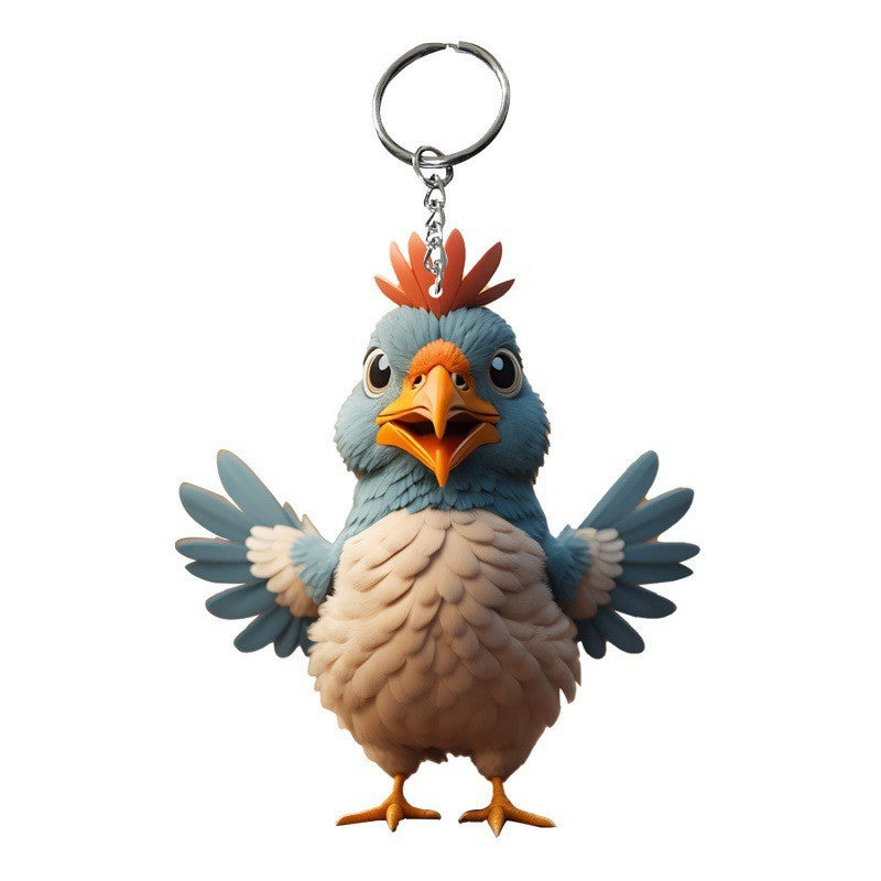 Wholesale Cartoon Christmas Chicken Car Keychain
