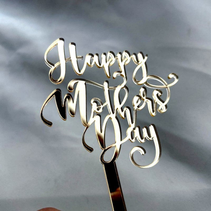 Wholesale 10PCS/PACK Mother's Day Happy Acrylic Cake Decoration
