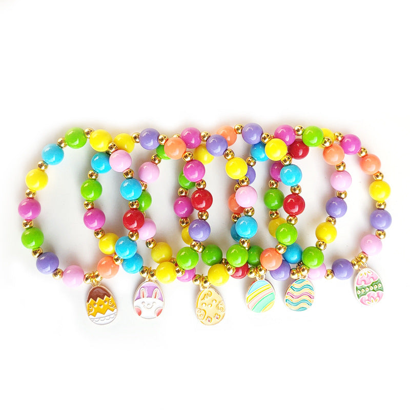 Wholesale Easter Egg Acrylic Beaded Accessories  Bracelet
