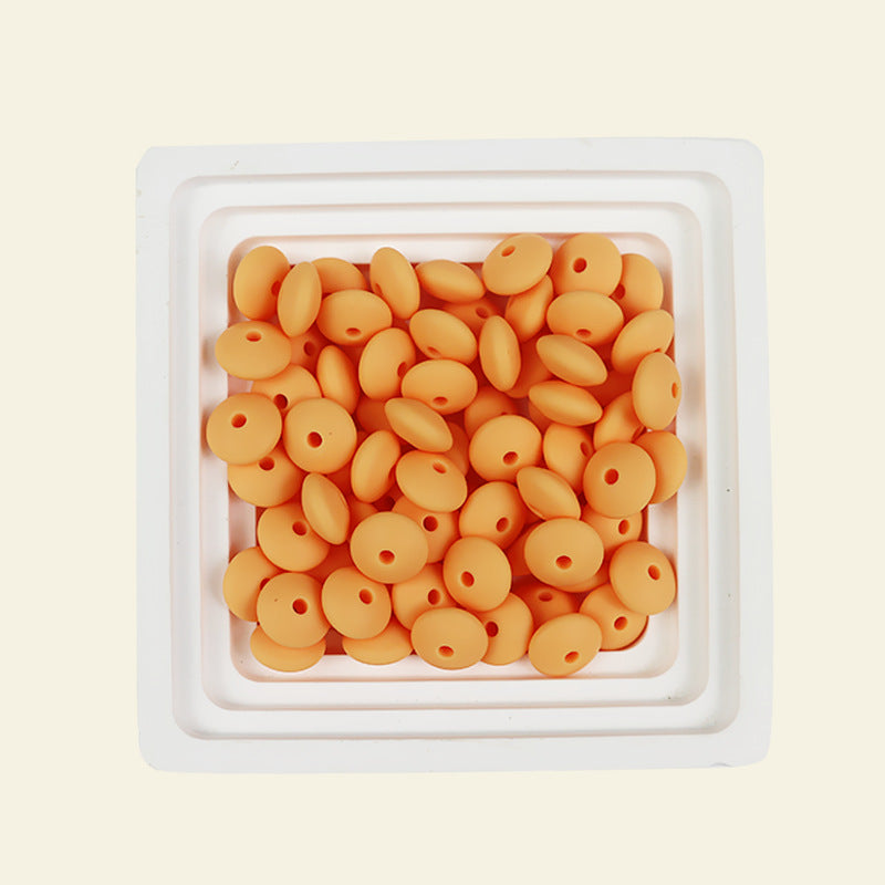 Wholesale  100pcs/pack Silicone single color 12mm abacus beads flat beads