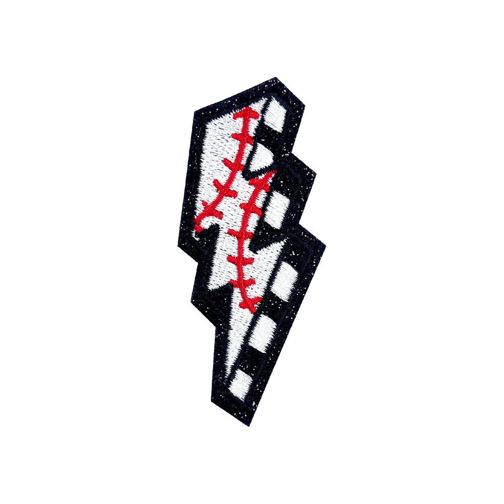 Wholesale Polyester Embroidered Patch Bow Lightning Checkerboard Design With Sequined Edge For ets DIY Clothing Decor