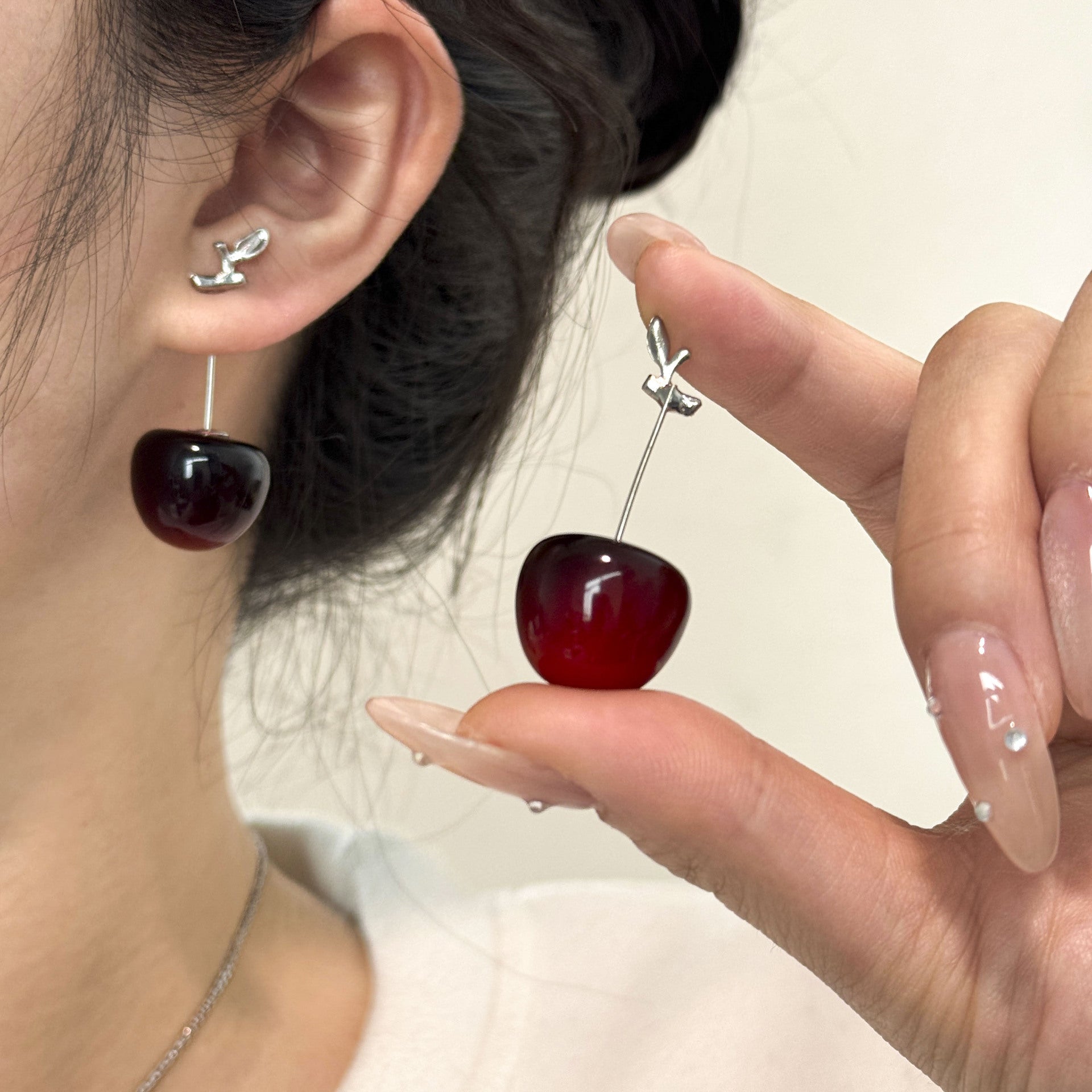 Wholesale New Chinese Style Red Heart Earrings Vintage Elegant Qipao Match Zinc Alloy Fashion Accessory