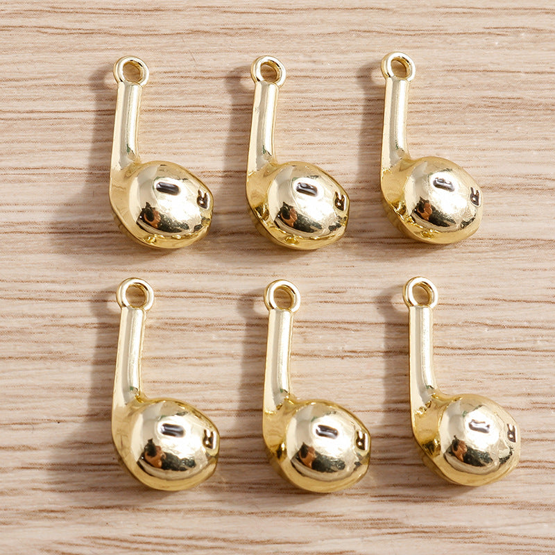 Wholesale of 10pcs/pack Alloy Acrylic Resin Simulated Earphone Keychain Jewelry DIY Pendant Pendants