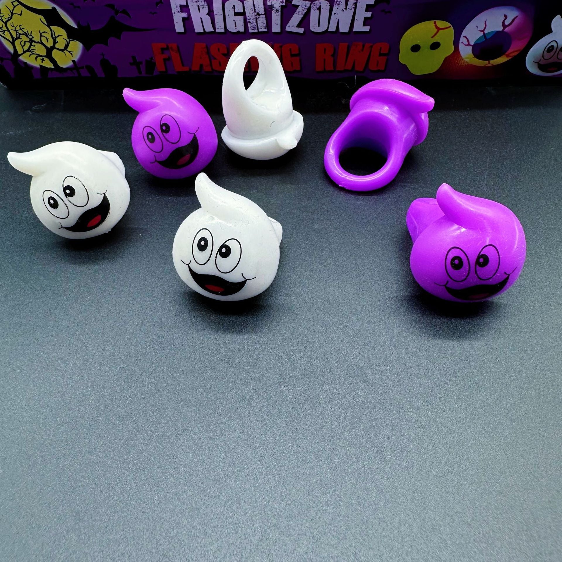 Wholesale Halloween Glowing Ghost Pumpkin Bat Ring