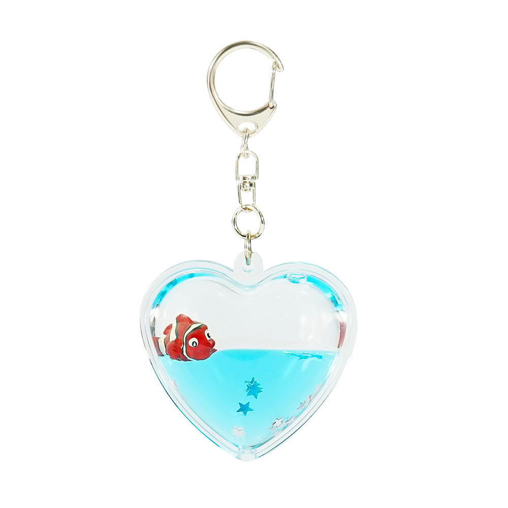 Wholesale Crystal Ball Ocean Series Acrylic Oil-Infused Liquid Quicksand Keychain