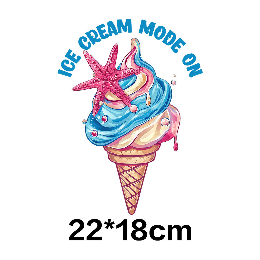 Wholesale 10pcs Summer Tropical Ice Cream UV DTF Ready to Press Transfers Wraps