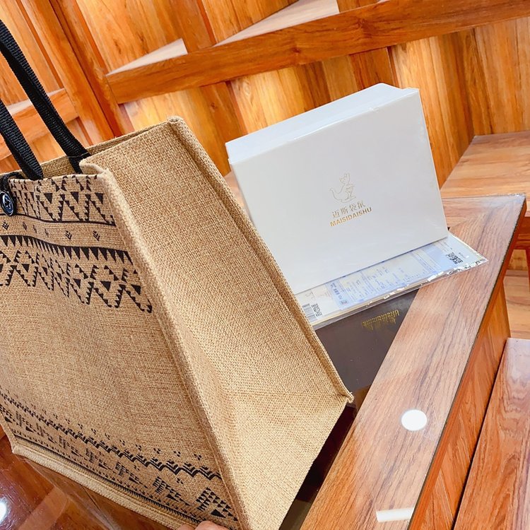 Wholesale Linen Portable Cartoon Creative Portable Woven Bag