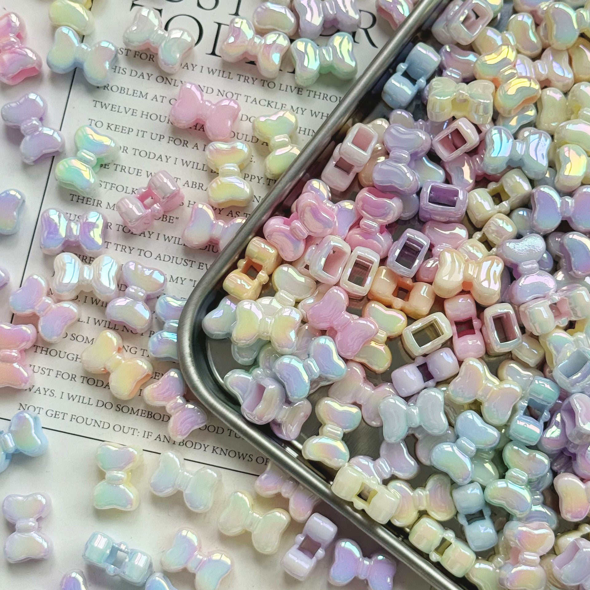 Wholesale 10pcs Four-way bow Acrylic Beads